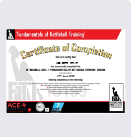 健身教练培训小工具证书